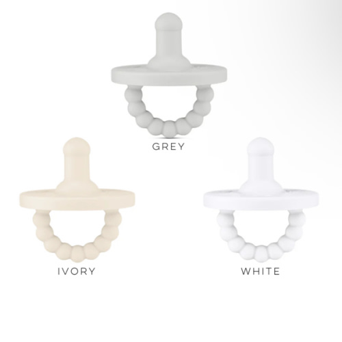 Cutie PAT Round (0-24m) Pacifier + Teether (3 pack Gray)