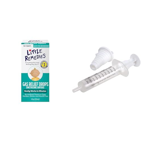 Little Remedies Gas Relief Drops, 1 fl oz & EZY DOSE Kids Oral Syringe, 10 mL Bundle
