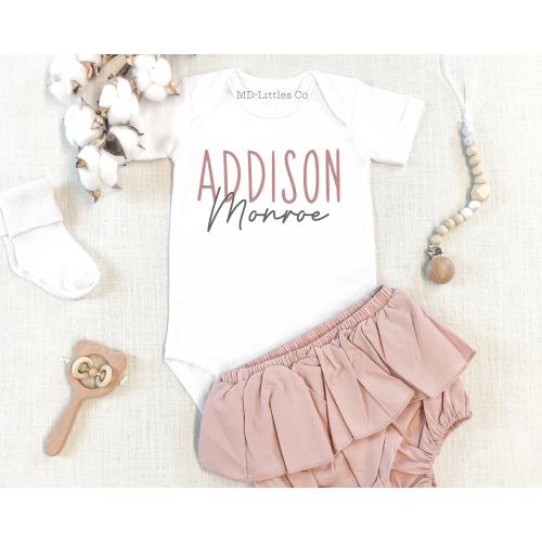 Personalized Girl Name Onesie®, Baby Name Announcement, Personalized Baby Name Onesie®, Baby Name Reveal, Baby Shower Gift for Baby Girl