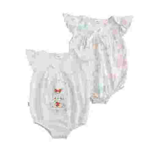 Actgleam Baby Girls Summer Sleeveless Romper Cotton Cute Print Pattern Infant Bodysuits,White,2 pieces,3-6 months