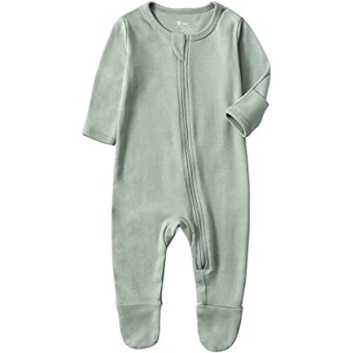 O2Baby Baby Organic Cotton Zip-Front Sleeper Pajamas, Footed Sleep 'n Play 0-3 months.