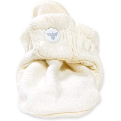Burt's Bees Baby Baby Booties, Organic Cotton Adjustable Infant Shoes Slipper Sock - 0-3 Months Infant - Eggshell White