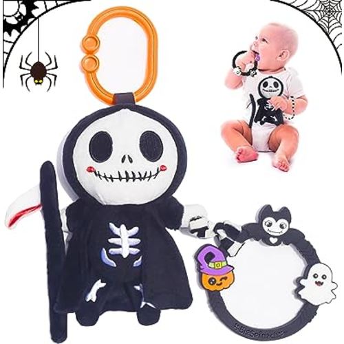 BIGSPINACH Halloween Baby Toy Gothic Baby Teether Ring Baby Stuff Teething Toy (Grim Reape)