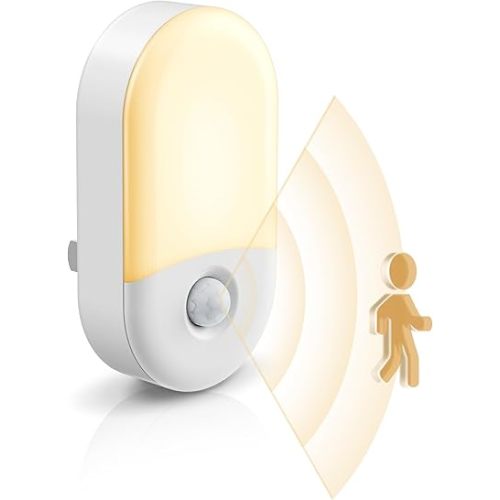 L LOHAS LED Motion Sensor Night Light, 2Pack, Motion Activated Night Light, Night Lights Plug into Wall Motion Sensor, 3000K Warm White, Adjustable Brightness 30/60LM, for Kids Adults Bathroom Bedroom