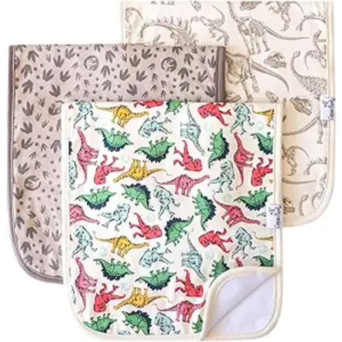 Copper Pearl Baby Burp Cloth Large 21''x10'' Size Premium Absorbent Triple Layer 3-Pack Gift Set Jurassic Park