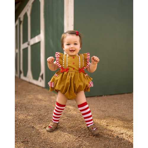 Girls Gingerbread Romper, Baby Gingerbread Romper, Baby Christmas Romper, Gingerbread Outfit, Baby Gingerbread Outfit