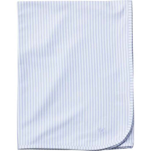 Pima Cotton Baby Blanket, Blue Stripes - Petite Plume | Maisonette