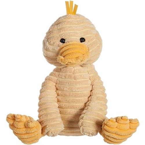 Apricot Lamb Toys Plush Corduroy Duck Stuffed Animal Soft Cuddly Perfect for Child (Corduroy Duck, 8.5 Inches)