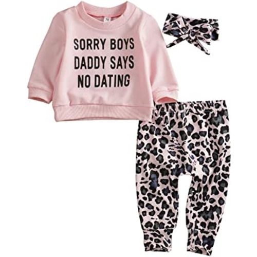 Baby Girls 3PCS T Shirt Pants Headband Clothing Sets