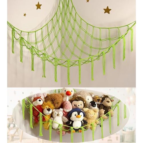 Large Stuffed Animal Hammock Corner Net Toys Hanging Storage Organizers Easter Decorations Kids Room Decor Gifts for Girls Funny Cool Stuff Things