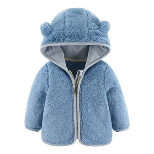 Boys Jackets Baby Bear Ears Hooded Outerwear Zipper Warm Winter Coat (0 Months-6 Months)