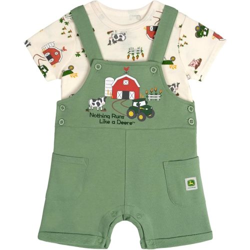 John Deere Boys' 2-Piece Shortall and T-Shirt Set Newborn to Toddler