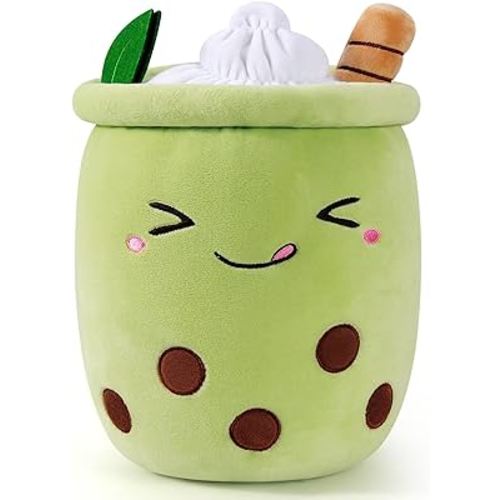 Zaifofo 14 Inch Cute Stuffed Boba Tea Plush Toy, Bubble Milk Tea Plush Pillow Home Decor Super Soft Hug Pillow Best Gift for Kids Boys Girls