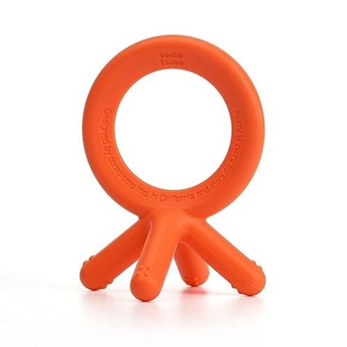 Comotomo Silicone Baby Teether, Orange - 1.75x1.75x3 Inch (Pack of 1)