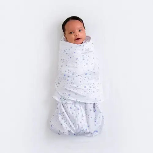 Cotton Swaddle Midnight Moons Blue S | HALO