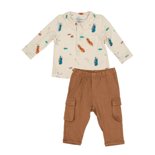 Polo Shirt & Cargo Pant Set, Golf Cream