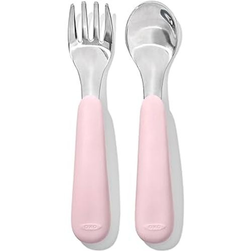 OXO Tot Fork and Spoon Set - Blossom
