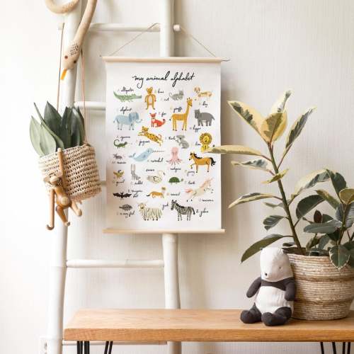 Animal Alphabet Canvas Banner Hanging Art Print Nursery Decor - Etsy
