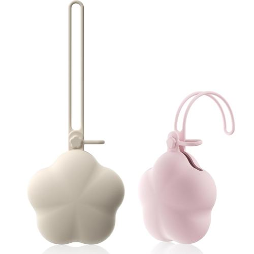 Pacifier Holder Case, Portable Pacifier Storage Case, Flower Shape, 100% Food Grade Silicone Binky Holder for Baby Girls,BPA Free, 2Pcs