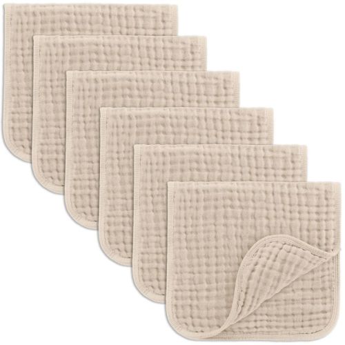 Muslin Burp Cloths Large 100% Cotton by Comfy Cubs (Multicolor, Pack of 6)