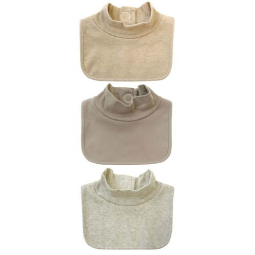 Neat Solutions Neutral 3 Pack Solid Mock Neck Bib