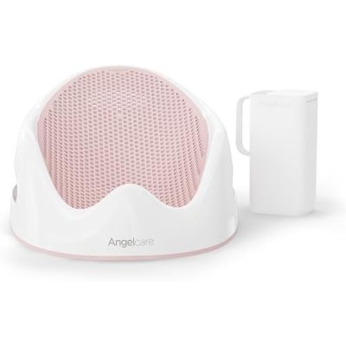 Angelcare Soft-Touch Baby Bath Support & Rinser Bundle, Pink
