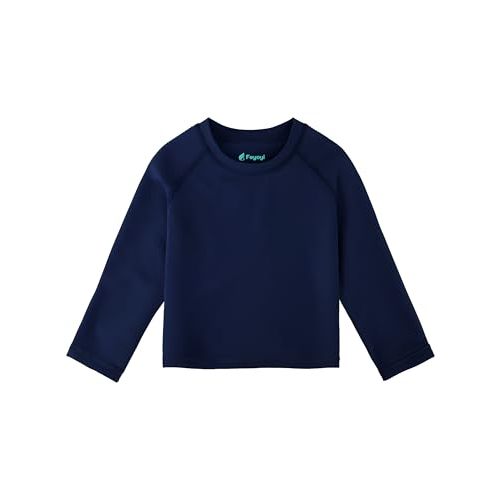Feyoyi Baby Todder Rash Guard Shirts SPF Long Sleeve Swim Shirts Sun Protection Rashguard Swimwear for Baby Boys Girls