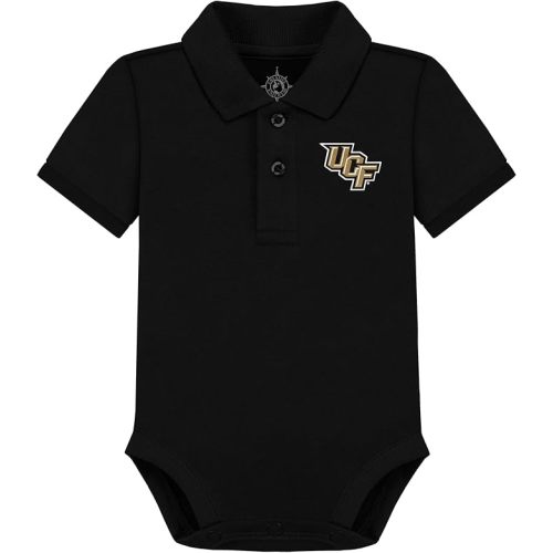 Creative Knitwear College Baby Polo Bodysuit Solid - Team Logo, Multiple Colors, for Boys & Girls (0-12 Months)