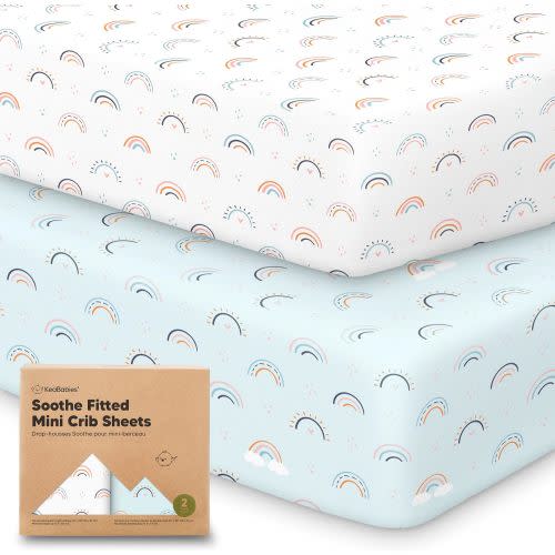 2-Pack Mini Crib Sheets - 38x26 (Jolly Rainbow)