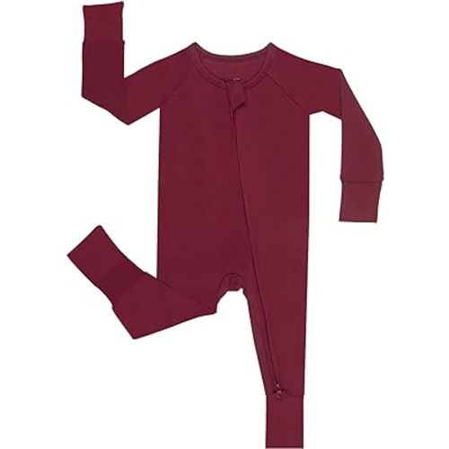 GUISBY Bamboo Baby Footless Pajamas, Long Sleeve with 2 Way Zippers Rompers Sleepers