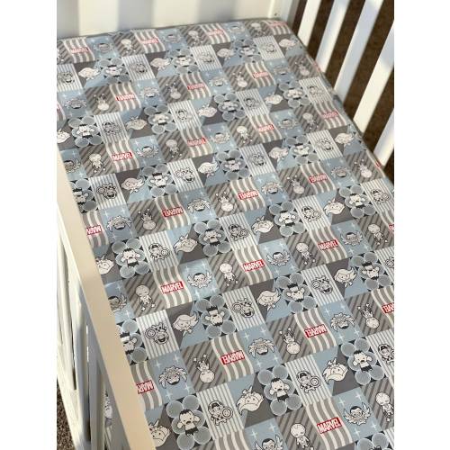 Cartoon Avenger Crib Sheet