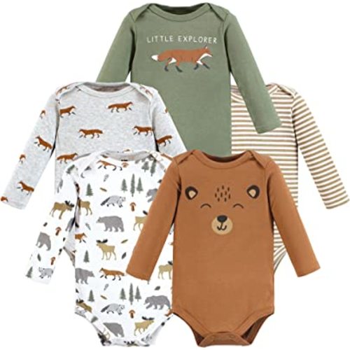 Hudson Baby unisex-baby Cotton Long-sleeve Bodysuits