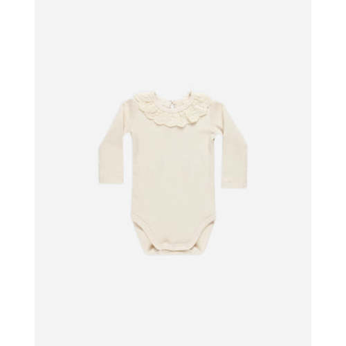 Ruffle Collar Bodysuit || Natural