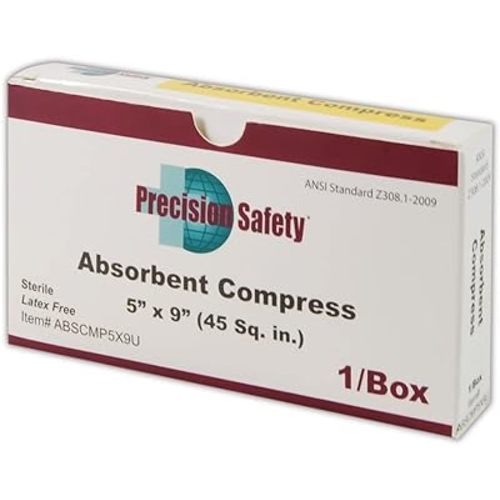 MAGID ABSCMP5X9U Precision Safety Sterile Absorbent Gauze Compress, 5" x 9", White