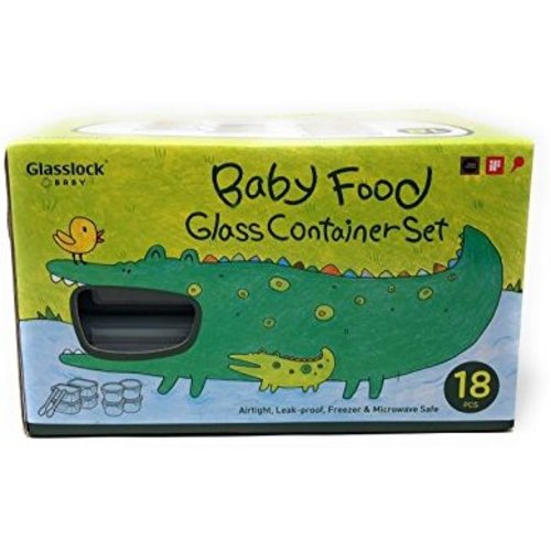Glasslock Baby Food Glass Container Set, 18 pcs