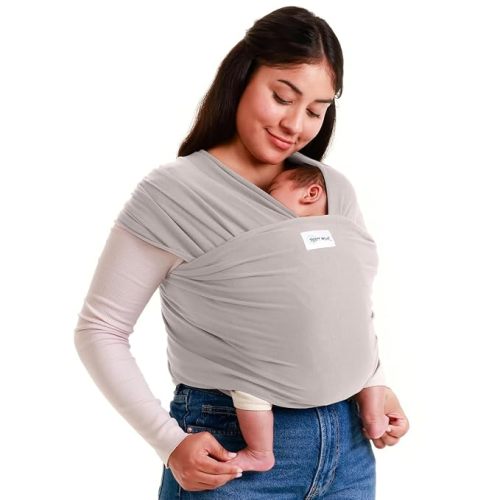 Sleepy Wrap Baby Carrier Wrap for Infants 7-35lbs, Lightweight, Light Gray | Soft & Stretchy Baby Wrap Carrier for Newborns to Toddler, Hip-Healthy, Hands-Free Baby Wearing Wrap for Postpartum Support