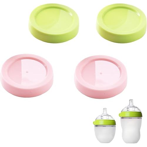 Travel and Storage Caps Compatible with Comotomo Baby Bottles, Replacement Lids for Como tomo, Pack of 4