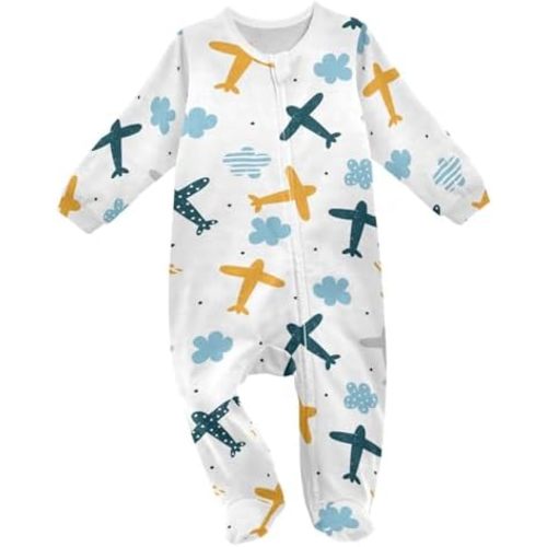 Dussdil Baby One-Piece Footies Newborn Rompers Pajamas Cotton Footed Pjs for Sleep Play Boys Girls 3 6 9 12 18 24m