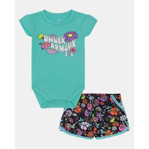 Newborn Girls' UA Floral Logo Shorts Set