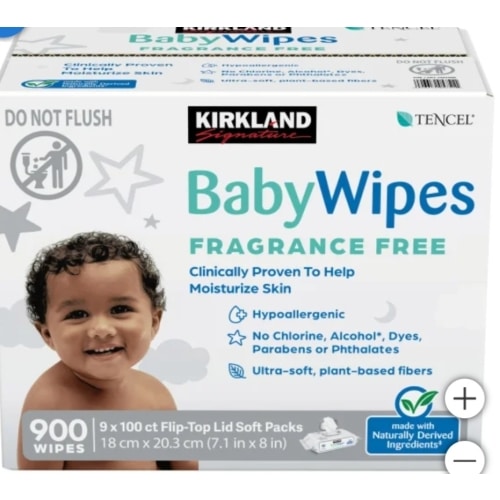 Kirkland Signature Baby Wipes Fragrance Free, 900-count