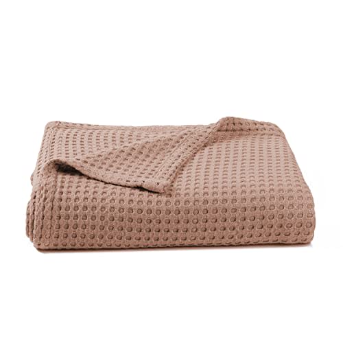 Kloovete 36” X 40” Inches Cooling Baby Waffle Weave Blanket, Ultra-Soft Lightweight Receiving Blanket for Newborn, Breathable Comfortable Baby Swaddle Blanket for Boys and Girls(Clay)