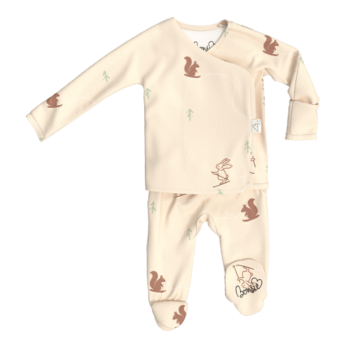 Footie - Bees & Honey – Bonsie Skin to Skin Babywear