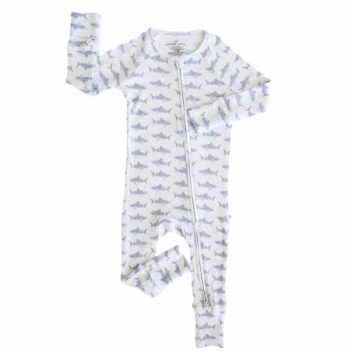 Fins Up Waffle Bamboo Convertible Zip Romper