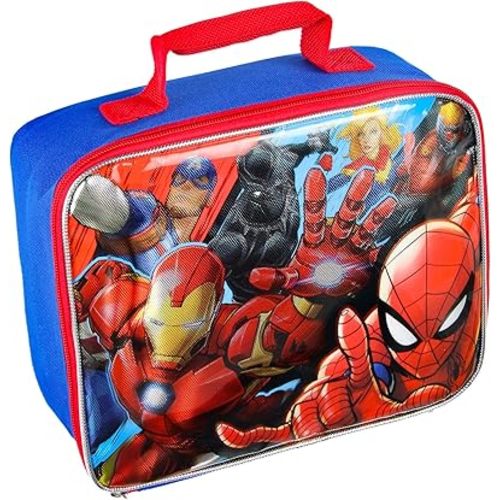 Bioworld Marvel Comics Avengers Spiderman Iron Man Superheroes Lunch Bag Insulated Lunch Box