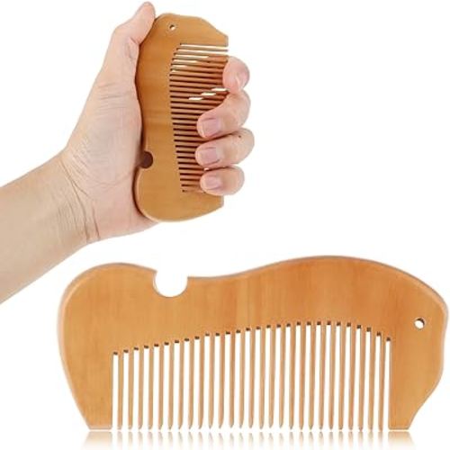 Birthing Comb for Labor Pain, Fish Shape Birth Comb, Natural Wood Comb with Holes, Wooden Comb for Women, Birthing Comb Labor Gifts for Expectant Mothers, Brown