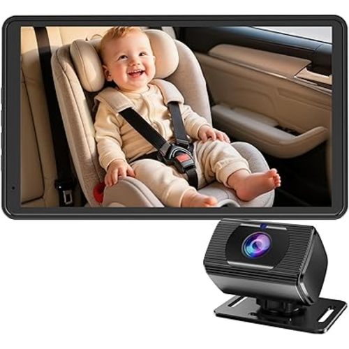 Rohent Baby Car Camera 7.2-Inch Monitor: 1080P HD Rear Facing Infant Backseat Camera with Night Vision 360° Rotation Wide Angle USB Plug & Play Anti-Glare Screen for Safe Driving F25