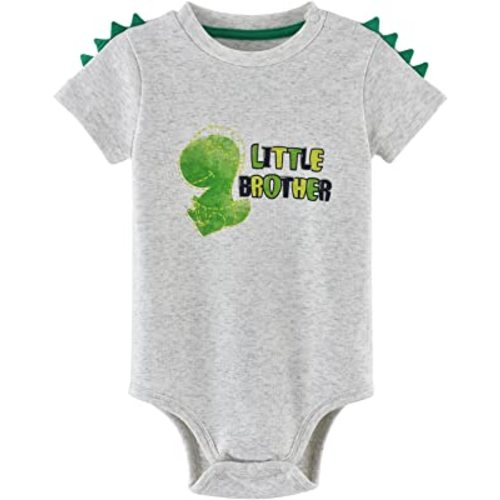 WAWSAM Little Brother Saurus Bodysuit Baby Boys’ Dinosaur Newborn Romper Gift