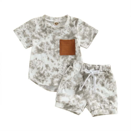 Elippeo Baby Summer Short Sleeve Crew Neck T-shirt & Elastic Waist Shorts 2 Pieces (Boys)