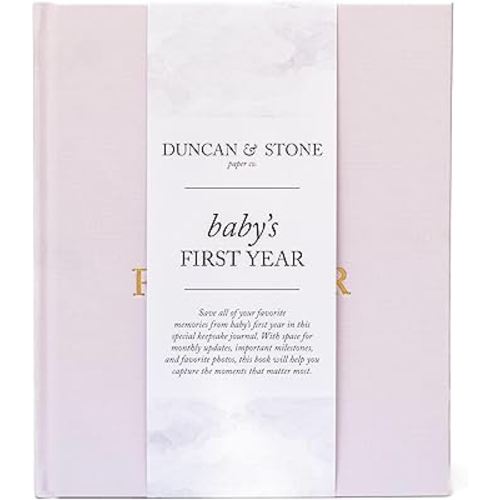 Baby First Year Book - Heirloom Keepsake Baby Memory Book to Record Important Milestones, Photos, Ultrasounds & More - Newborn Books (Lilac,112 Pages)
