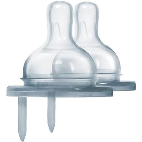 Pura Kiki Bottle Replacement Nipple 2-Pack - 100% Medical-Grade Silicone, Anti-Colic, NonPlastic - Suitable for Infants & Babies 3+ Months (Medium Flow)